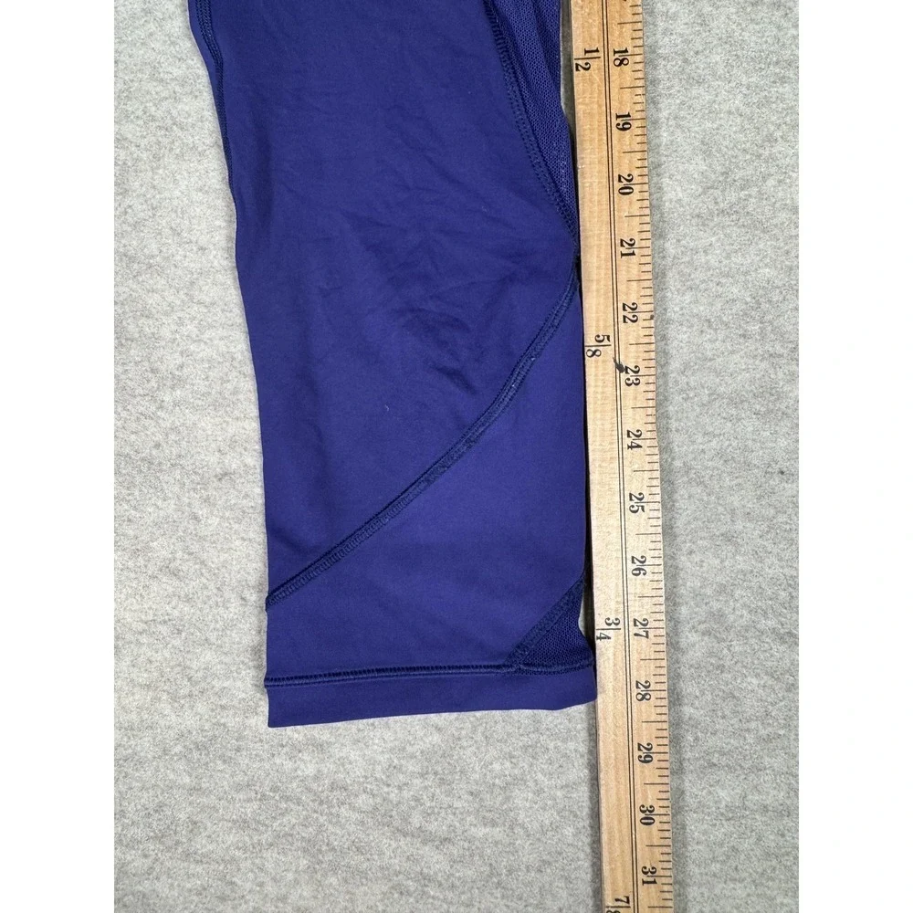 Lululemon Leggings‎ Womens 4 Blue Capri High Rise Mesh Pockets Running Yoga